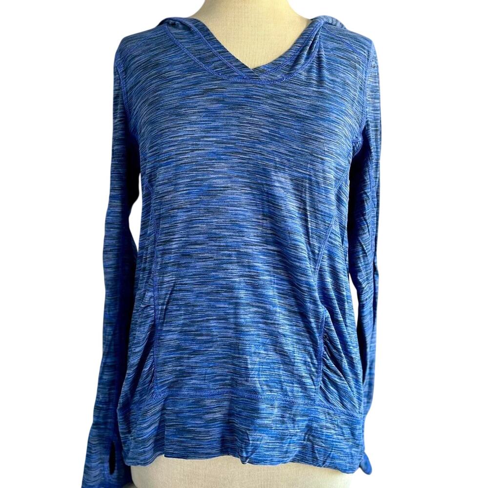 Womens Shirt Size Large Blue Long Sleeve Workout Running Hiking Camping Outdoors